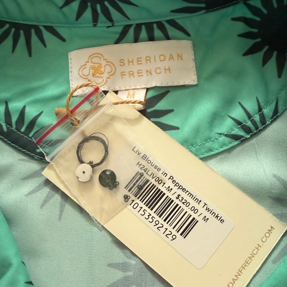 Sheridan French Liv Blouse – Peppermint Twinkle – NWT medium (org $320) - Picture 3 of 8